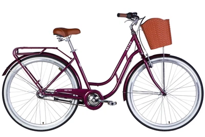 Велосипед ST 28" Dorozhnik Retro Nexus рама 19" малиновий (OPS-D-28-552)