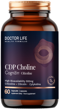 Cytokolina Doctor Life CDP Choline Cognizin Citicoline 500 mg 60 kapsułek (5908062065171)