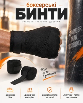 Боксерские бинты Newt Hard 3м черные BOX-HT1BK