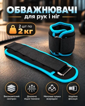 Утяжелители неопреновые Newt 2 шт по 2 кг черно-бирюзовые NE-LG-WR-B2