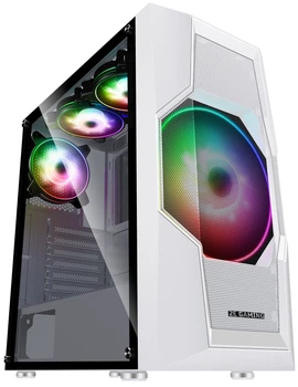 Корпус 2E GAMING Turbo G2057W без БЖ 2xUSB3.0, 1xUSB2.0, 1x200мм ARGB, 3x120мм ARGB, VGA 345мм, LCS ready, HUB, TG боковая панель, ATX, белый.