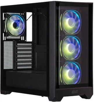 Корпус 2E GAMING Dominator Pro G2302B, без БЖ 2xUSB3.0, 1xUSB Type-C, 4x120мм ARGB, VGA 380мм, LCS ready, контроллер с пультом, TG боковая панель, TG/Сетчатая передняя панель, ATX, черный.
