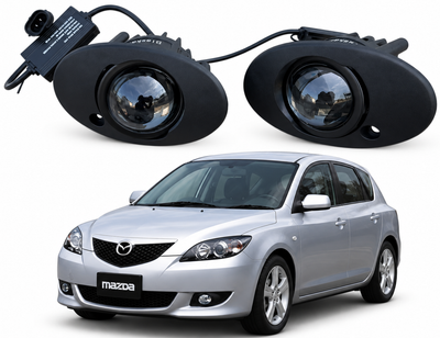 Светодиодные противотуманные фары Mazda 3 (2003-2009) (Белый/Желтый) управление через телефон