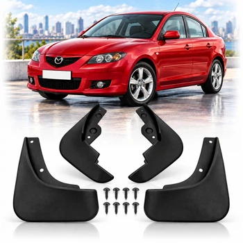 Бризковики для Mazda 3 (BK) седан 2006-2011 Модельні Комплект 4 шт (OEM: BP4K-V3-450F, BAP1-V3-460F)