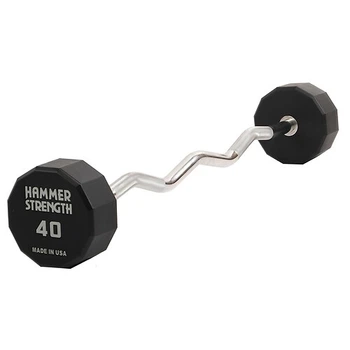 Штанга неразборная с фиксированным весом изогнутая PEV HAMMER STRENGHT TA-9978-40 40кг Серый