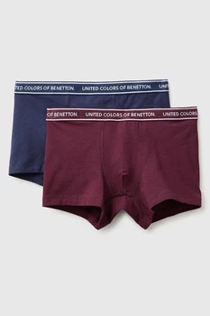 Трусы боксеры, 2 штуки United Colors of Benetton 116-122(см) Синий/Бордовый (158152)