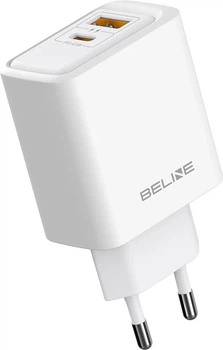 Ładowarka Beline BLN2CW45 USB-C + USB-A 45W GaN Biały (5906849665071)