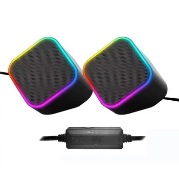 Колонки "Cubix 2.0", Black, 6 Вт (2x3 Вт), 3.5 мм, RGB подсветка ColorWay 000358326