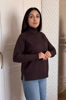 Светр INEDIT 10630 Brown ONE SIZE