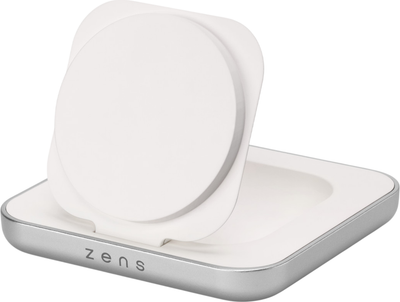 Бездротова зарядна станція Zens Magnetic Nightstand Charger Qi2 15W Біла (0860012606030)