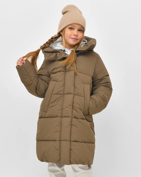 Пуховик з капюшоном для дівчинки X-Woyz DT-8369-32 60123 134 см оливковий