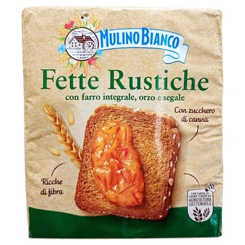 Сухарики Mulino Bianco Fette Rustiche з цільнозерновою полбою, ячменем та житом 315 г
