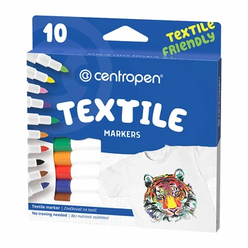 Набор перманентных маркеров для текстиля Centropen Textile 1,8 мм 10 цветов (2739.10)