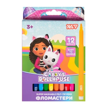 Фломастери Yes Gabby Dollhouse super washable 12 кол. (650620)