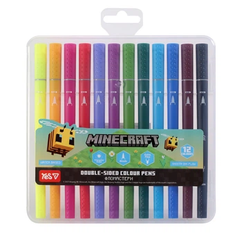 Фломастери двосторонні Yes 12 кольорів Minecraft.Spring (650596)