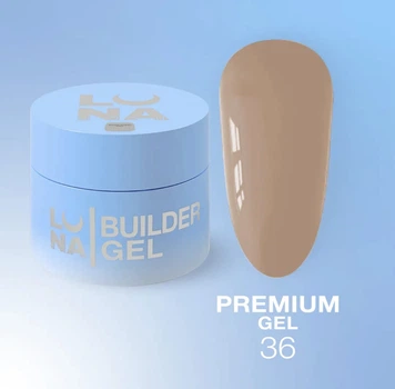 Гель LUNAMoon Premium Gel №36 на 30 мл для укрепления, выравнивания и наращивания ногтей