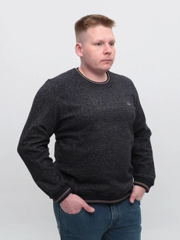 Джемпер мужской сине-коричневый плотный 5415-B-02 5XL