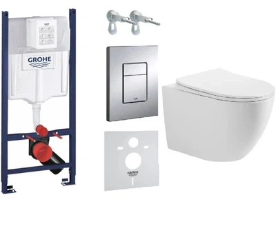 Інсталяція Grohe Rapid SL 38840000 (UA3873200A) з панеллю змиву Skate Cosmopolitan 38732000 + унітаз Primera Trone 003 Vortex Flush з сидінням Soft Close дюропласт