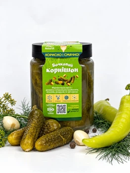 Корнишоны квашеные бочковые 0.6 л (без сахара и консервантов)