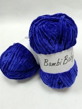 Плюшева пряжа Bambi Babi Велюр Колір електрик 100 г/110 м