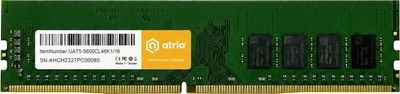 Оперативна пам'ять ATRIA DDR5-5600 8192MB PC5-44800 (UAT55600CL46K1/8)