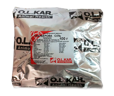 Глауберова сіль O.L.KAR для тварин, 100 г