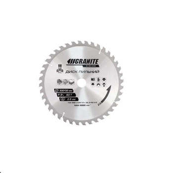 Диск пиляльний GRANITE для дерева, 300х32х40Т, адаптер 32-30/32-25.4, 5100 об/хв. Grey (5-30-040) 4746203