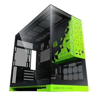 Корпус Geometric Future Model 3 Glass без БП Black/Green (GEO-M3-BNV)