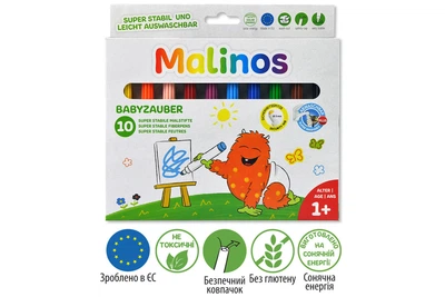 Фломастеры детские смываемые для малышей MALINOS Babyzauber 10 шт 3838516