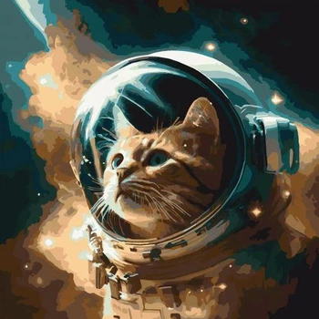 Картина за номерами "Котик космонавт" 40х40 см 4860818