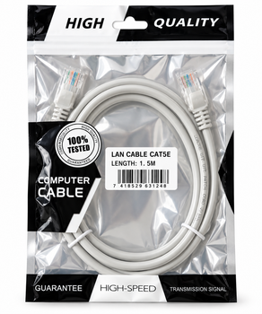 Патч-корд мережевий RJ-45 – RJ-45 UTP Cat 5e 1.5 м білий