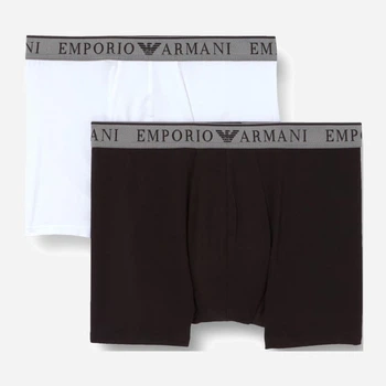 Набор трусов боксеров мужских хлопковых Emporio Armani 452059359 XL 2 шт Черный/Белый (1159865390)