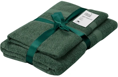 Комплект махровых полотенец ARDESTO Splendid 50х90 см, 70х140 см, 2 шт, 100% хлопок, зеленый цвет