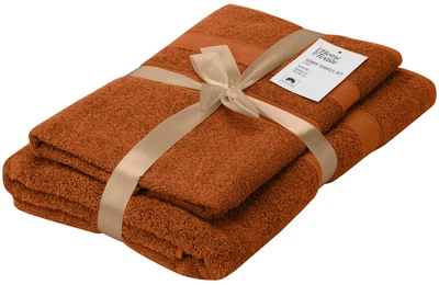 Комплект махровых полотенец ARDESTO Splendid 50х90см, 70х140см, 2 шт, 100% хлопок, цвет терракота