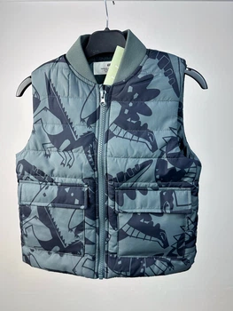 Жилетка для хлопчика H&M, жилет, безрукавка, 6-8 років, 122-128 см, зелена з динозаврами