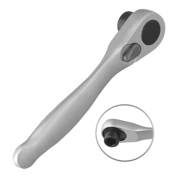 Трещотка мини для бит 1/4" металлическая с реверсом (ключ-трещотка для насадок)