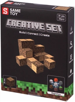 Магнитный конструктор Same Toy Creative Set Wood 20 эл Дерево Коричневый