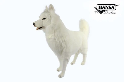 Мягкая игрушка Сибирский хаски, белый, Hansa, 115 см