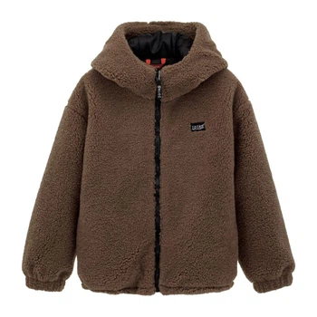 Куртка для девочки тёплая Joiks Teddy Меховая Молочный Шоколад 158 см