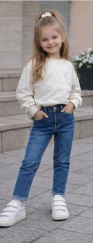 Дитячі джинси Levi’s для дівчинки з високою посадкою сині зріст 122 см