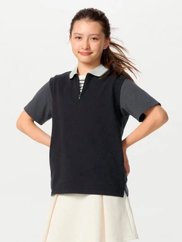 Підліткова футболка Uniqlo 4497779 152 см Чорний/Сірий (1159841673)
