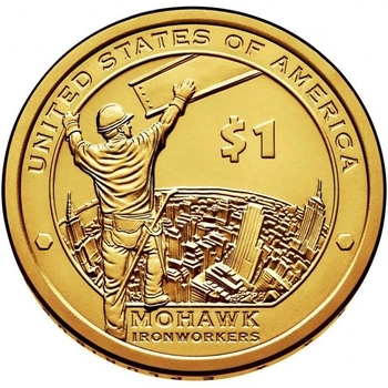 Монета 1 долар 2015 D Корінні Американці. Робочі Мохоки. UNC