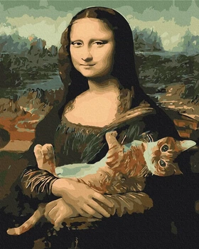 Картина по номерам "Мона Лиза с котом" PBS29098 40×50 см
