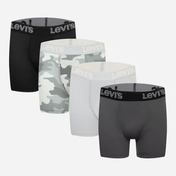 Набор детских трусов-боксеров 4 шт для мальчика Levi's 505046136 128-134 см Черный/Серый (1159849076)