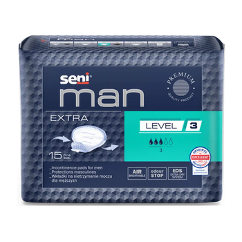 Урологічні прокладки Seni Man Extra Level 3, 15 шт (3 краплі) (5900516801670)