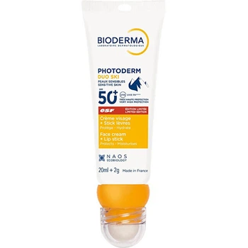 Набір сонцезахисного крему для обличчя та бальзаму для губ Bioderma Duo Ski SPF 50+, 20 мл