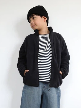 Подростковая теплая флисовая толстовка для мальчика Uniqlo 22196608 152 см Черная (1159858551)