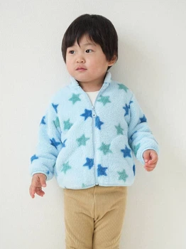 Детская теплая флисовая толстовка Uniqlo 879126354 80 см Голубая (1159862563)