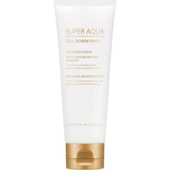 Пінка для очищення обличчя Missha Super Aqua Cell Renew Snail з екстрактом равлика, 100 мл