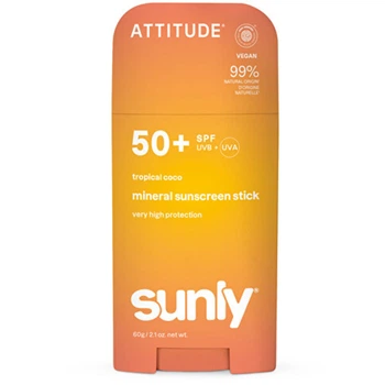 Минеральный солнцезащитный крем в стике Attitude Sunly Mineral Stick SPF 50, 60 г